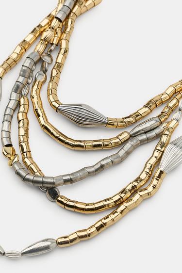 CONTRAST METAL PIECE NECKLACE - Gold / Silver by Zara - Image 2
