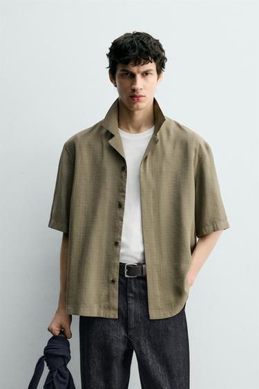 FLOWING CHECK SHIRT - Khaki by Zara
