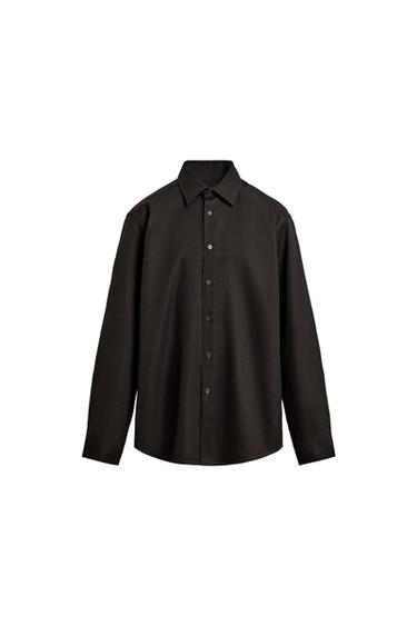 Zara EASY CARE TEXTURED SHIRT - Brown