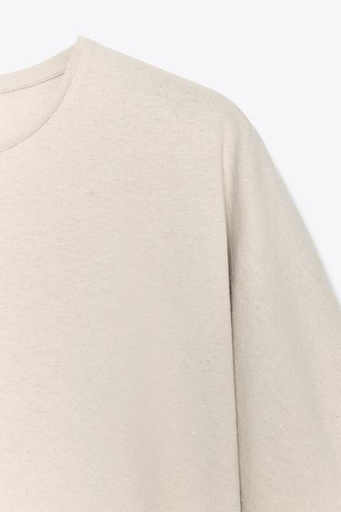 OVERSIZED TEXTURED T-SHIRT - Sand by Zara - Image 8