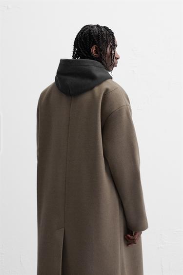 OVERSIZE FIT COAT - SAND/BROWN by Zara - Image 2