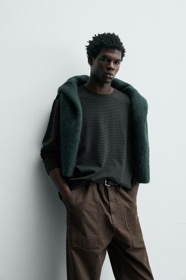 T-SHIRT RAYURES LAVÉES - Gris de Zara - Image 5