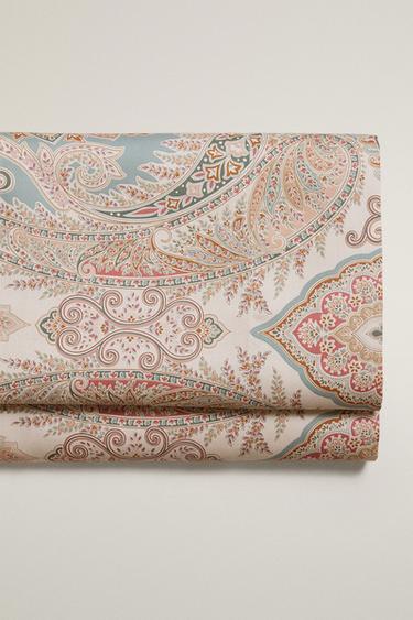 PAISLEY SATEEN FLAT SHEET - Ecru by Zara