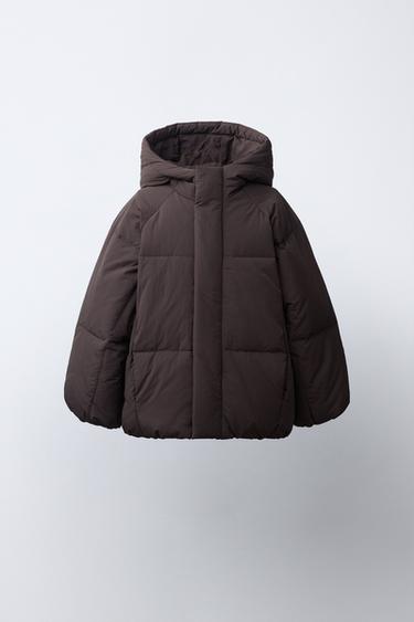 WATER-REPELLENT 50% FEATHER AND 50% DOWN JACKET - Brown by Zara