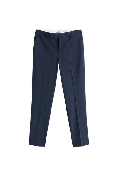 CHECK SUIT TROUSERS