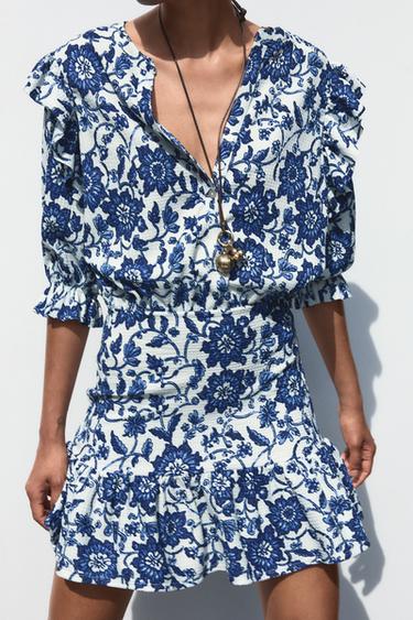 FLORAL PRINT DRESS - Blues by Zara - Image 2
