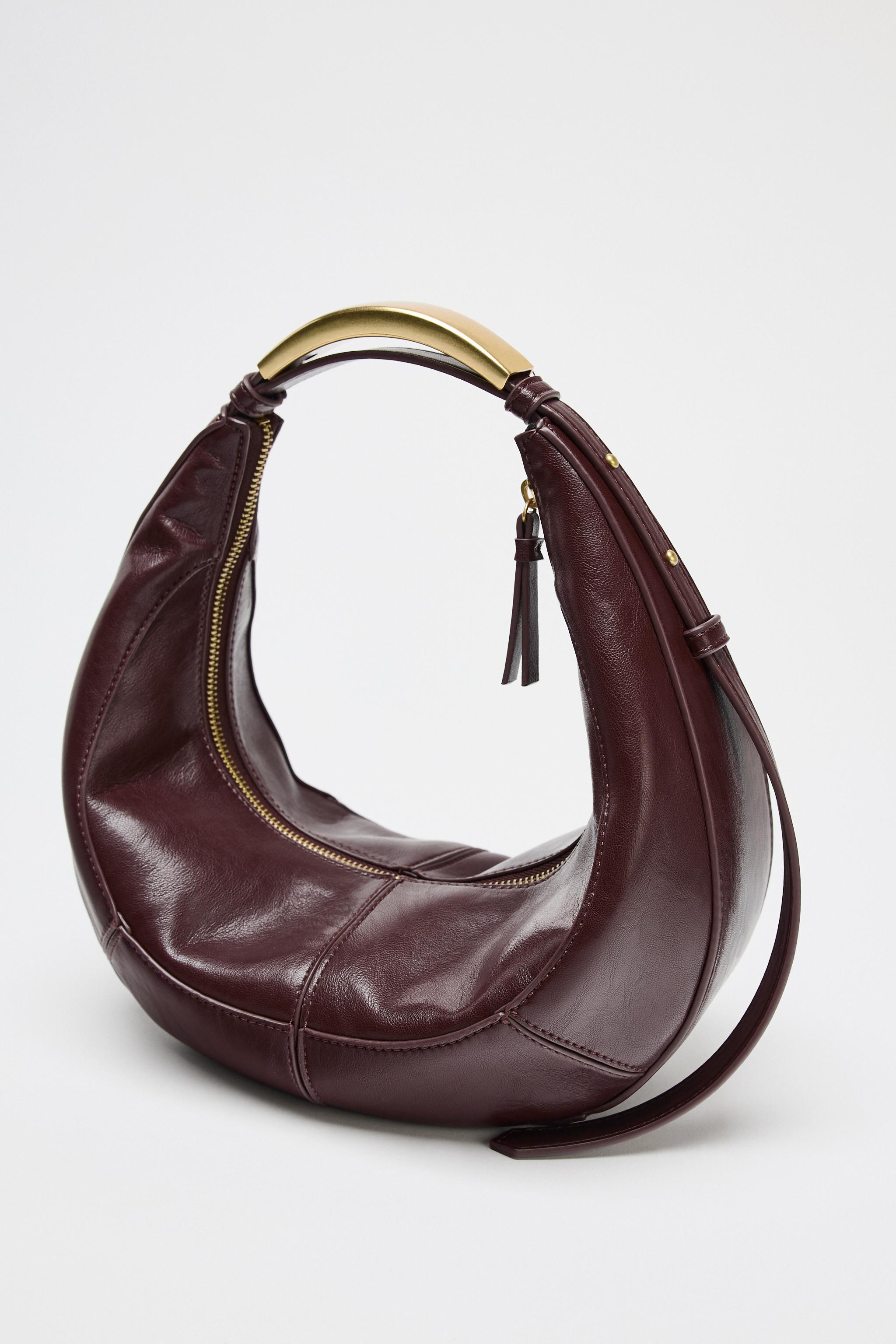 メタルハンドル付きオーバルバッグ - ブラウン | ZARA Japan / 日本