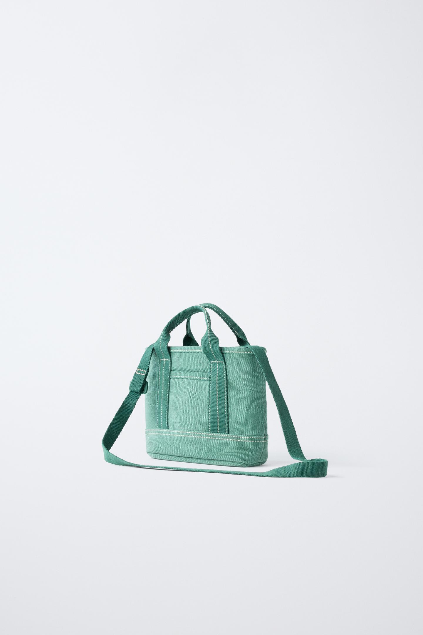 Детская сумка Zara Mini Shopper, цвет: Зелёный — фото 2
