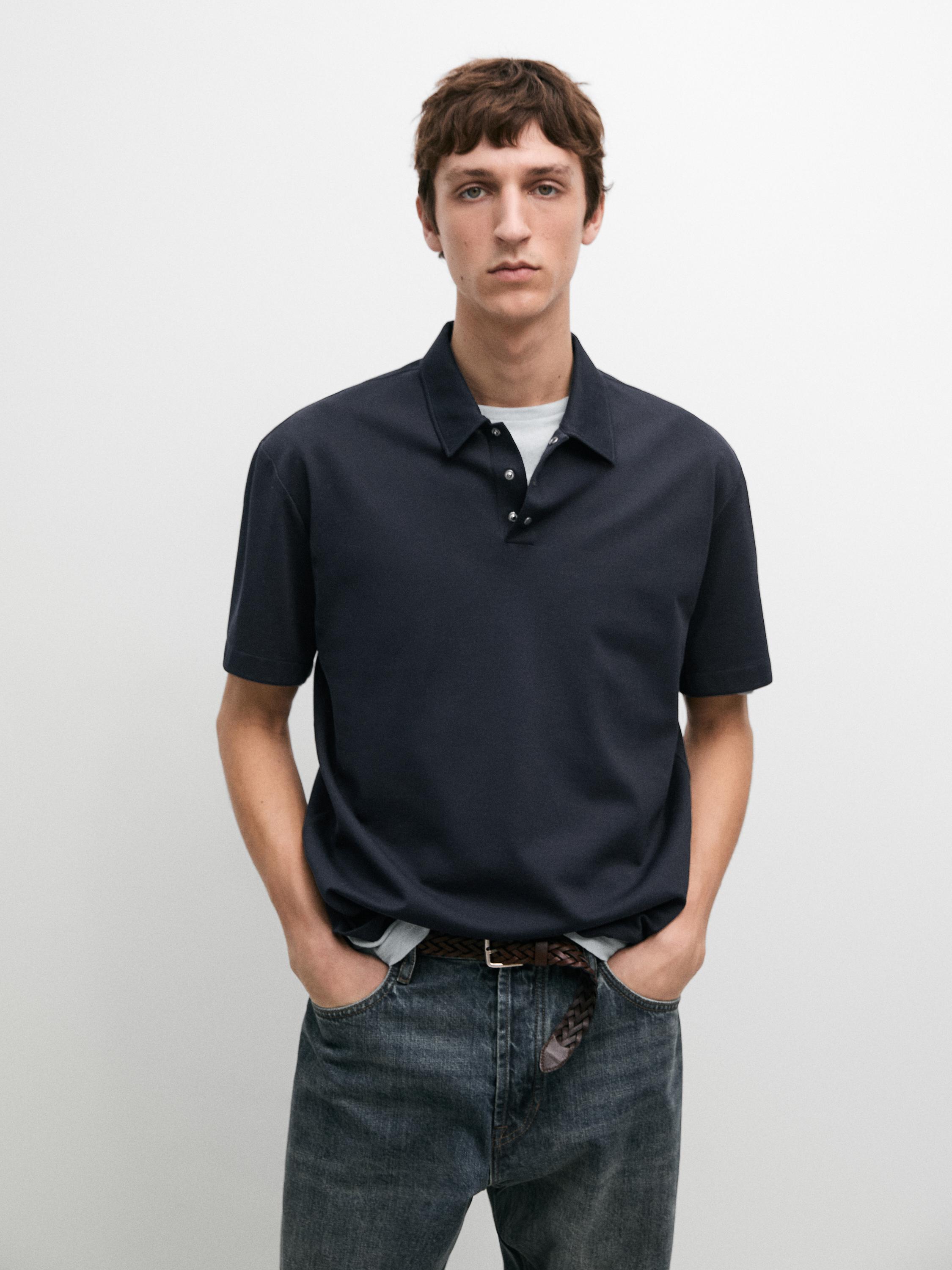 Short-sleeved polo shirt, 100% cotton