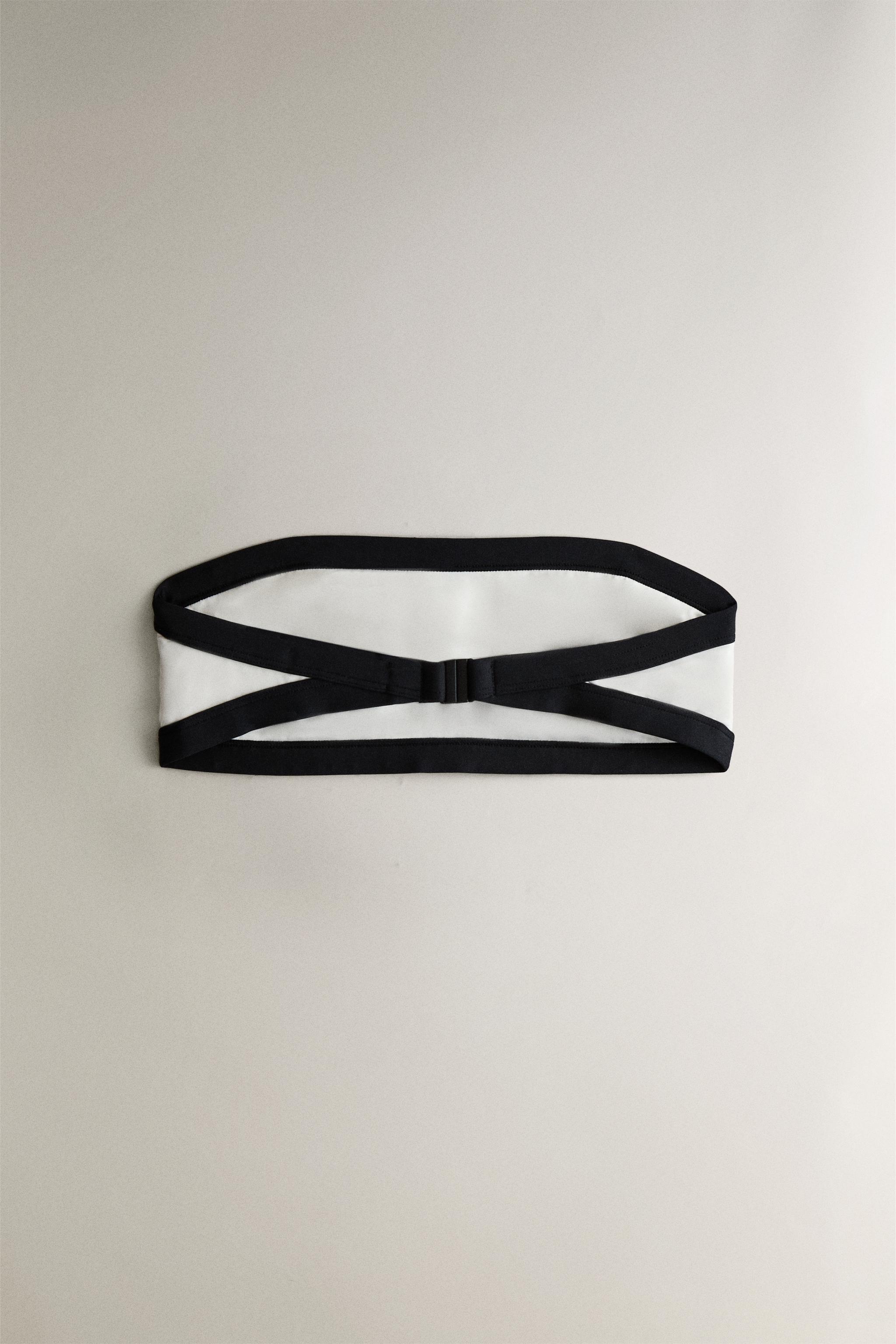 PLAIN CONTRAST BAND BANDEAU BEACH BIKINI TOP