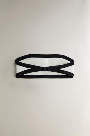 BEACH BIKINI TOP WITH CONTRAST STRIPE - Ecru by Zara - Image 2