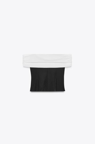 COLD-SHOULDER COMBINATION TOP - Black by Zara - Image 6