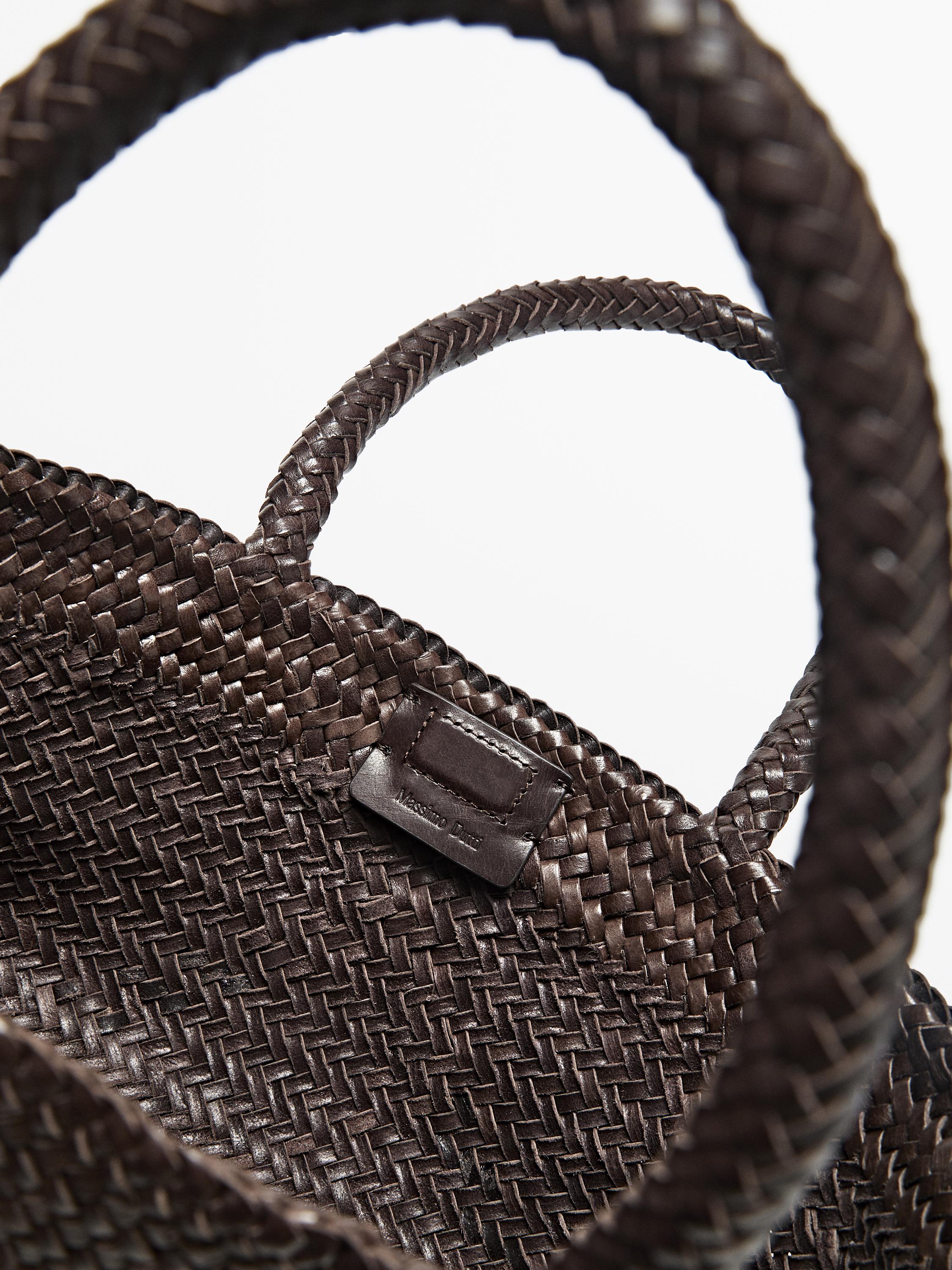 braided nappa leather tote bag