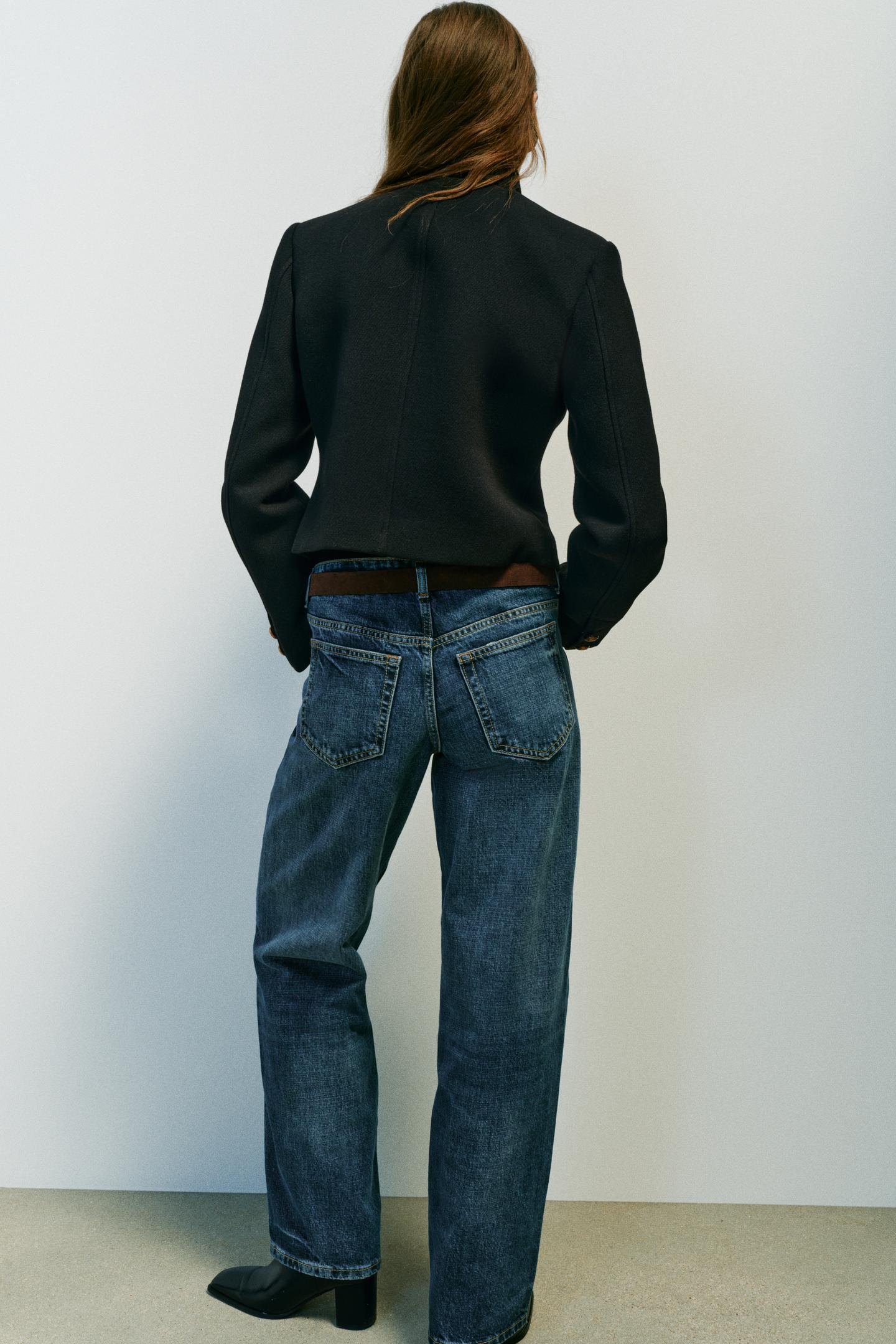 Женская куртка Zara Cropped Double-Breasted, цвет: Чёрный — фото 3