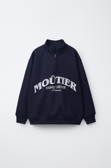 SUDADERA BORDADO - Azulón de Zara
