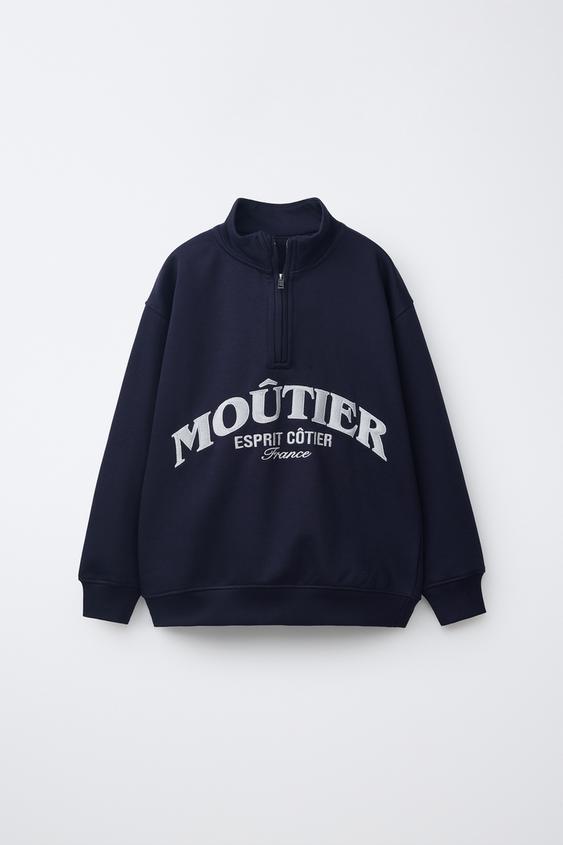 SUDADERA BORDADO - Azulón de Zara - Imagen 0