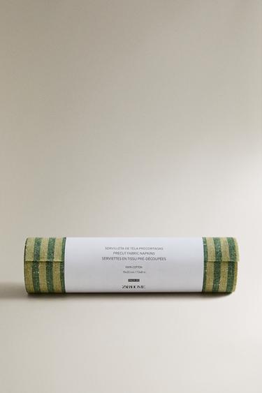 LOT DE SERVIETTES RÉUTILISABLES RAYURES (LOT DE 20) - Vert de Zara - Image 3