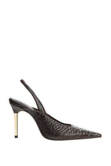 EMBOSSED SLINGBACK SHOES - Brown by Zara