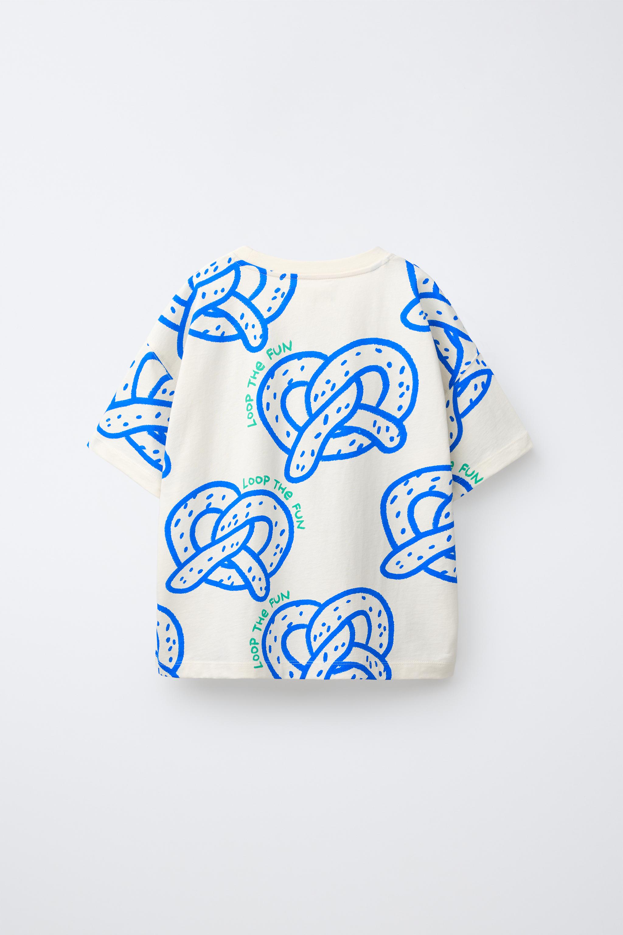 Детские футболки Zara PRETZEL PRINT T-SHIRT — фото 3