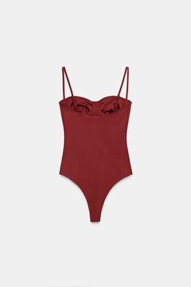 BODY STYLE LINGERIE EN POLYAMIDE - brique foncée de Zara - Image 5