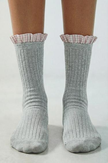 2-PACK OF SOCKS WITH RUFFLE TRIM - Blue by Zara