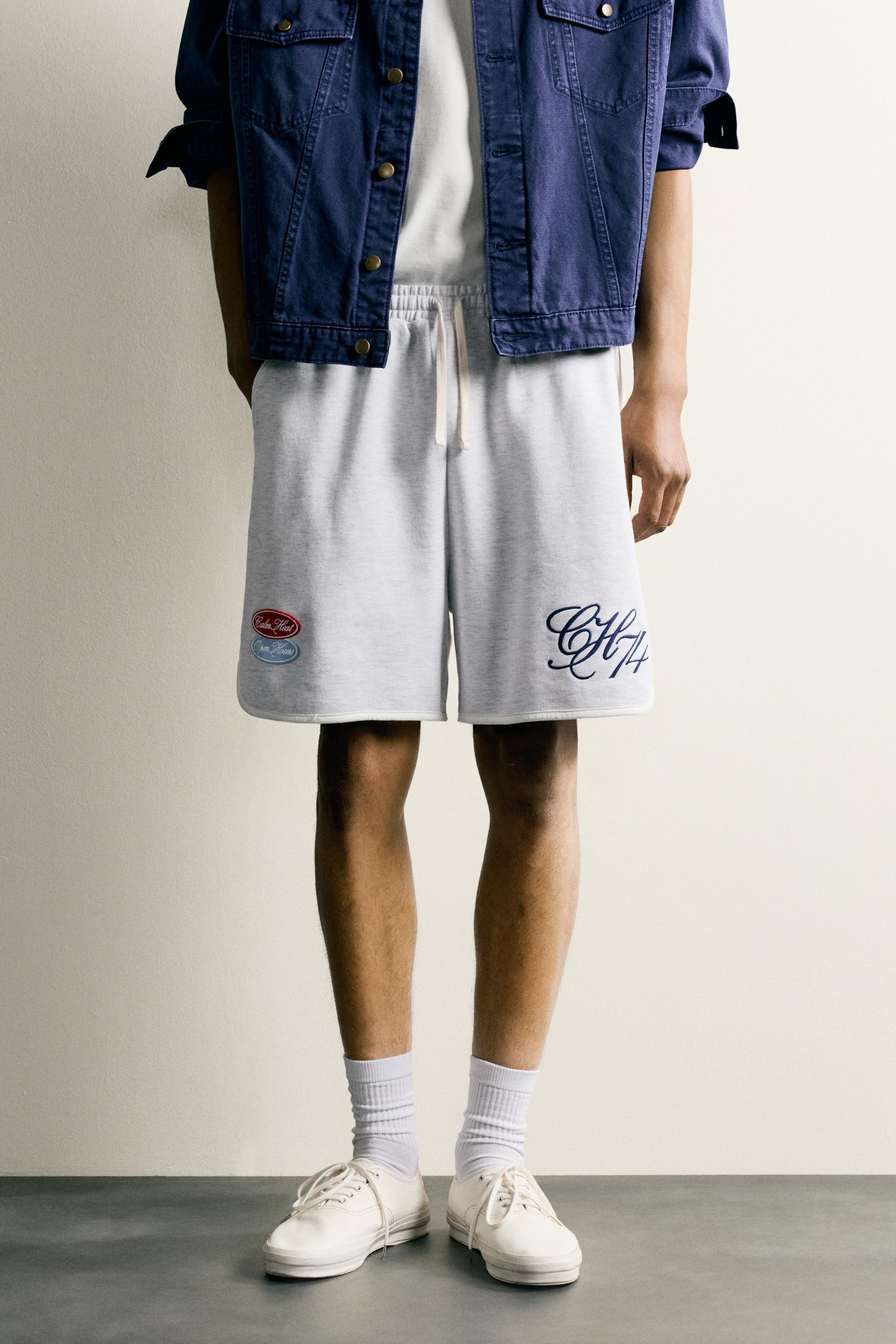 EMBROIDERED PATCH JOGGER SHORTS