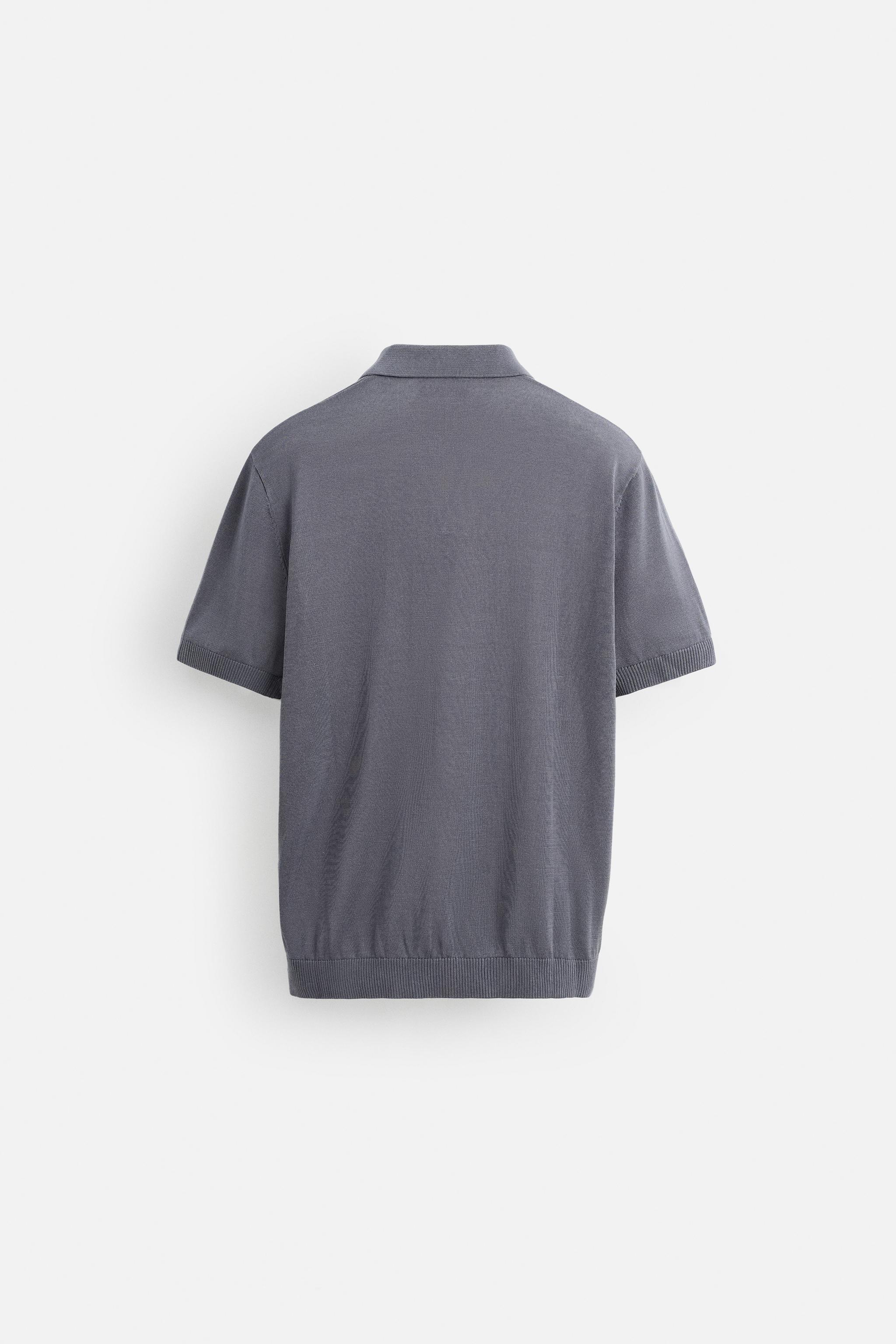 ニット ポロシャツ - グレー/ブルー | ZARA Japan / 日本