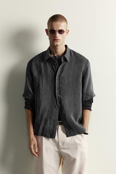 FLUID BOXY FIT SHIRT — Gray 2
