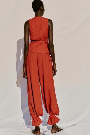 PANTALON BOUFFANT - Orange brûlé de Zara - Image 3