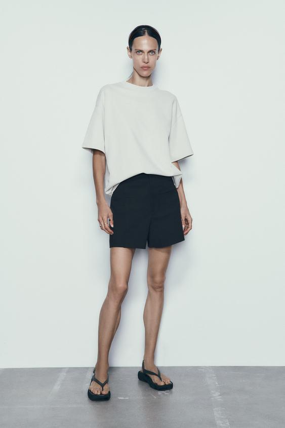 BERMUDA SHORTS WITH POCKETS Black ZARA Australia