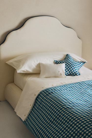 KIDS' CHECK MUSLIN DUVET COVER - Bluish by Zara