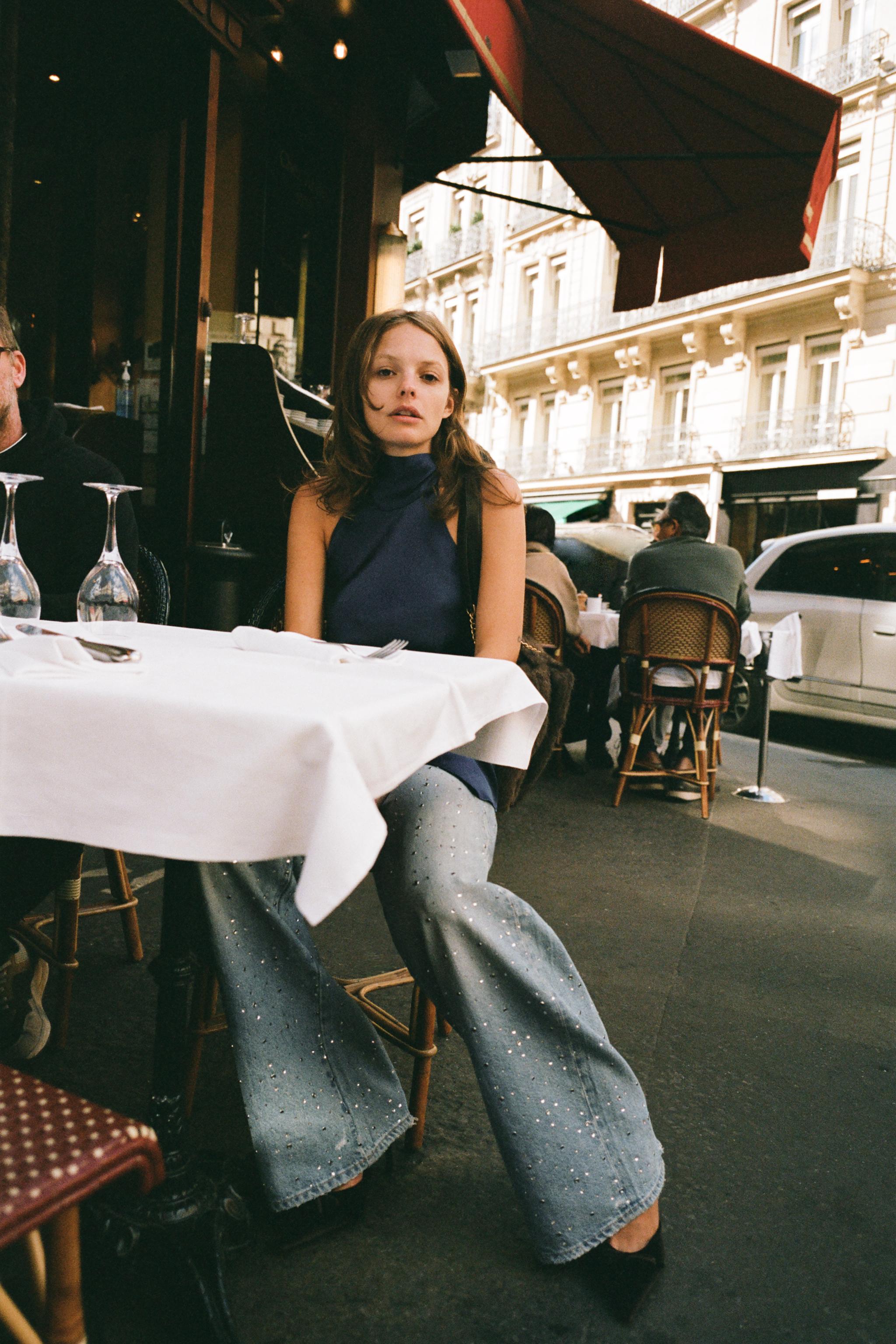 TRF BAGGY RHINESTONE JEANS