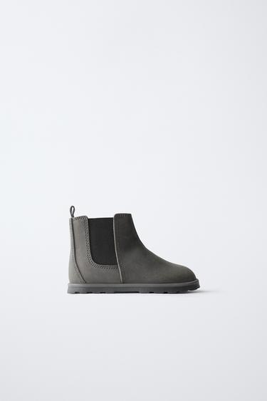 BAREFOOT LEATHER BOOTS - Anthracite grey by Zara