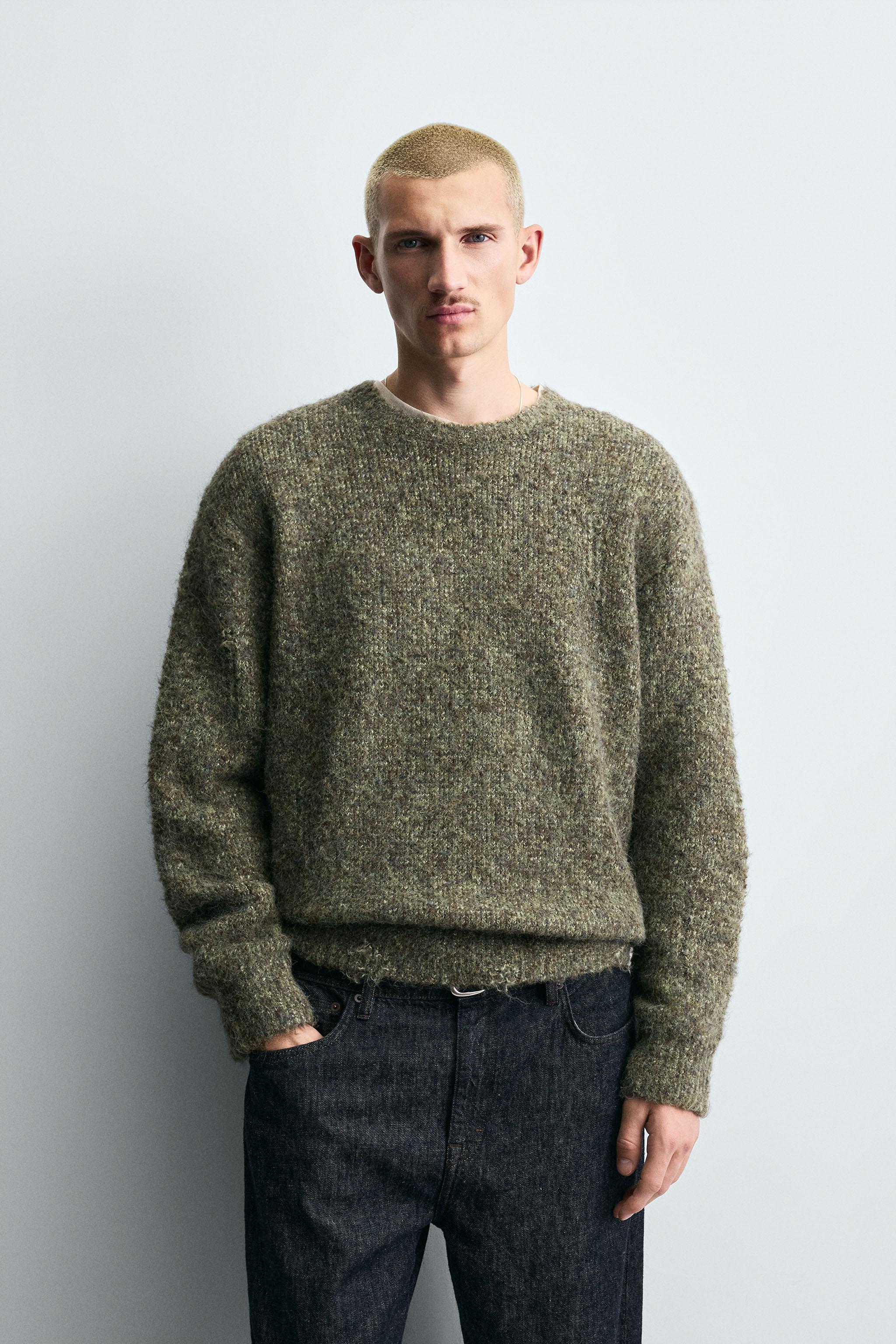 BOUCLÉ TEXTURED JUMPER - Green | ZARA United States
