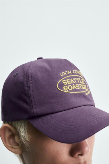 CASQUETTE DÉLAVÉE TEXTE BRODÉ CONTRASTE - Violet de Zara - Image 2