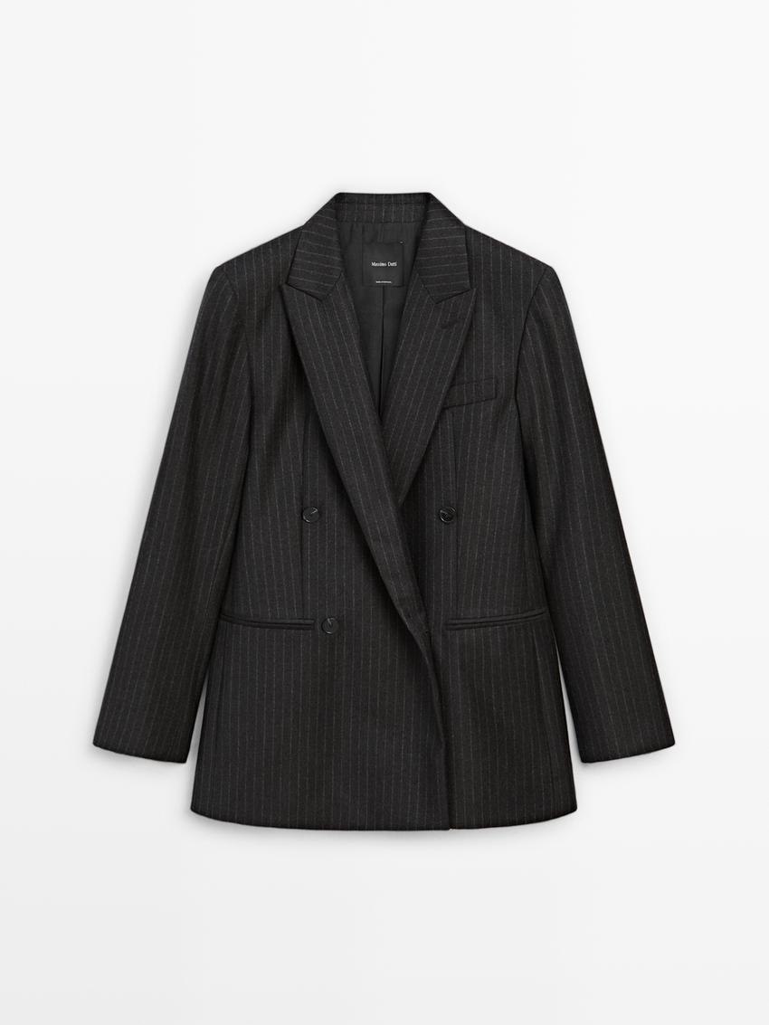 100% wool double-breasted blazer