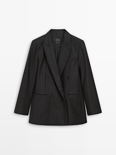 Americana cruzada 100% lana - Gris de Zara