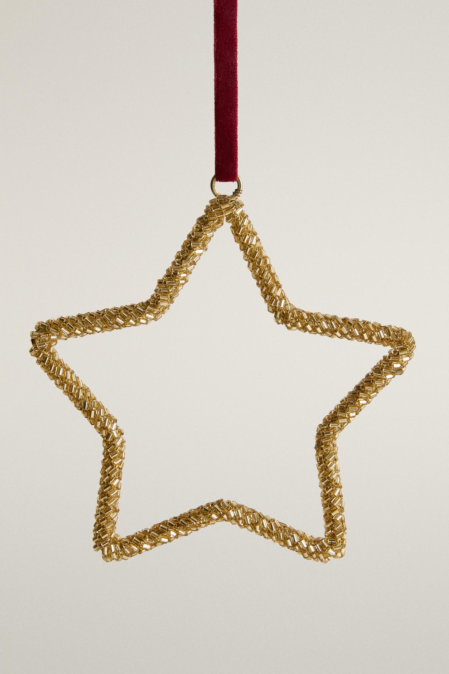 Zara Star Christmas Tree Decoration, цвет: Золотой