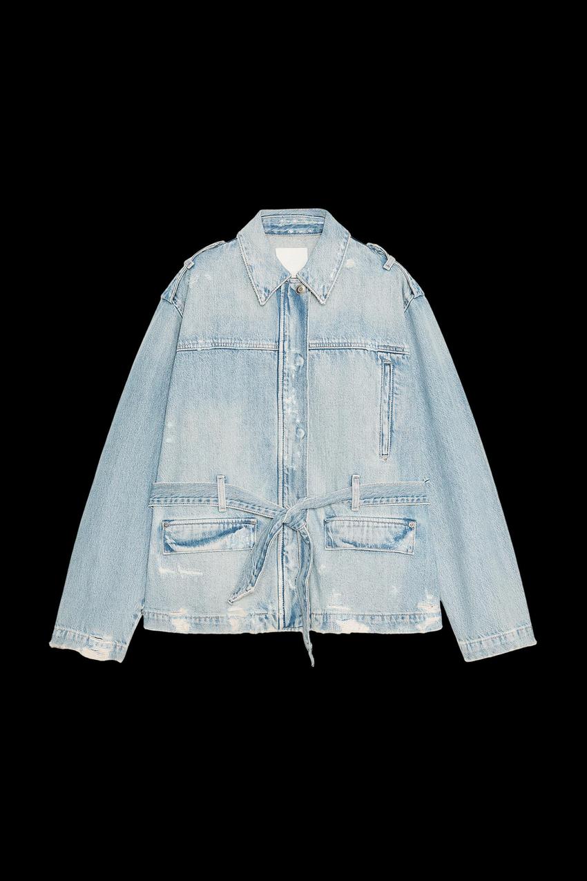 BELTED TRF DENIM JACKET
