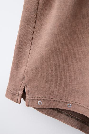 FADED-EFFECT STUDDED BERMUDA SHORTS - Brown by Zara - Image 2