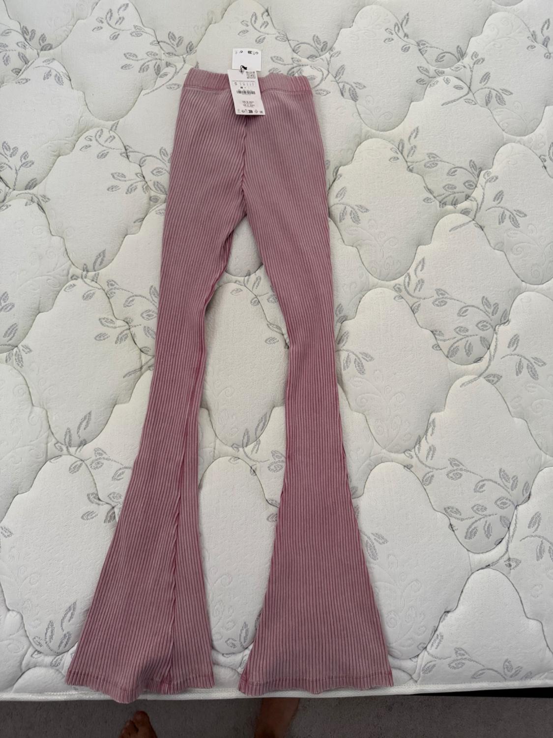 WASHED EFFECT RIBBED FLARE PANTS - Image 3