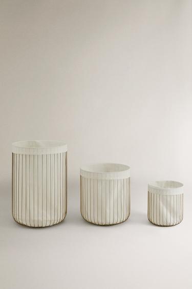 HAMPER WITH FABRIC LINING - Grey by Zara