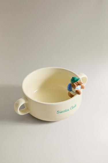 CHILDREN'S CERAMIC DOGGY BOWL - Multicoloured by Zara - Image 1