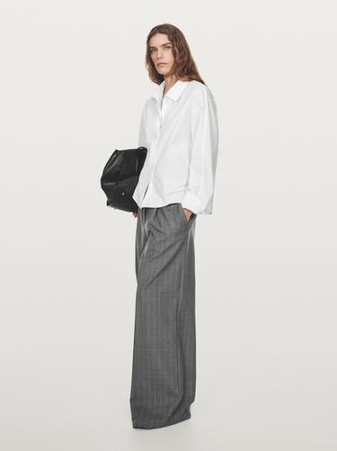 Chemise ample en popeline 100 % coton - Blanc de Zara