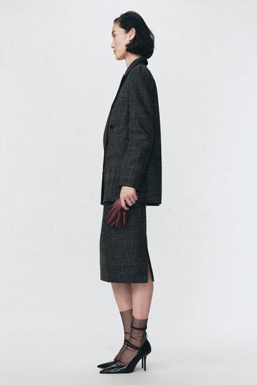 WOOL BLEND PENCIL SKIRT SOSHIOTSUKI X ZARA - Grey marl by Zara