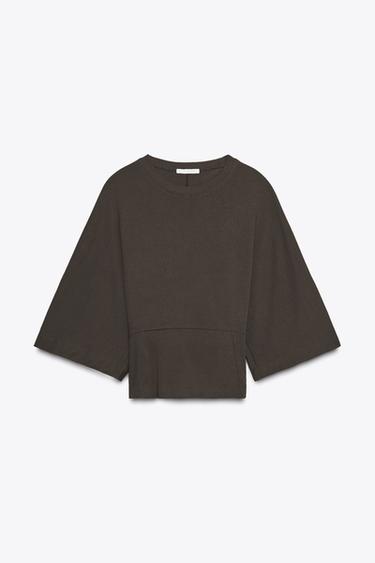 COTTON T-SHIRT - Brown by Zara