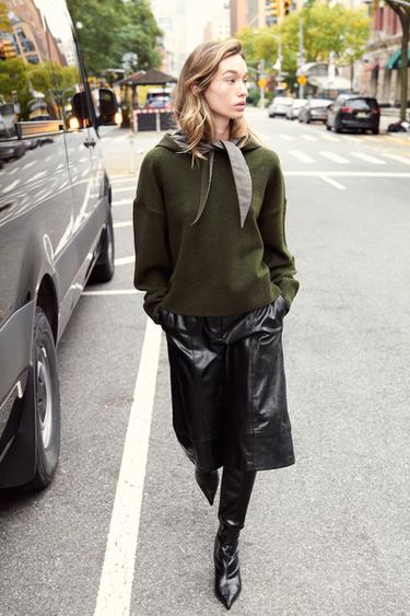 Zara SOFT KNIT JUMPER - Green