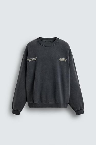 COMBINED PRINT SWEATSHIRT - Dark anthracite by Zara