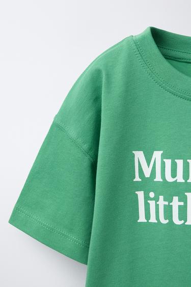 SLOGAN PRINT T-SHIRT - Green by Zara - Image 3