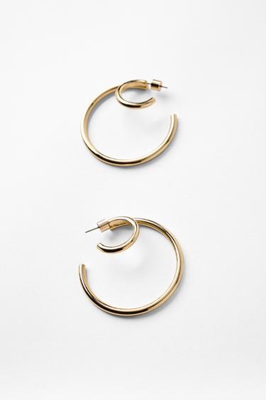 DOUBLE HOOP EARRINGS - Golden by Zara